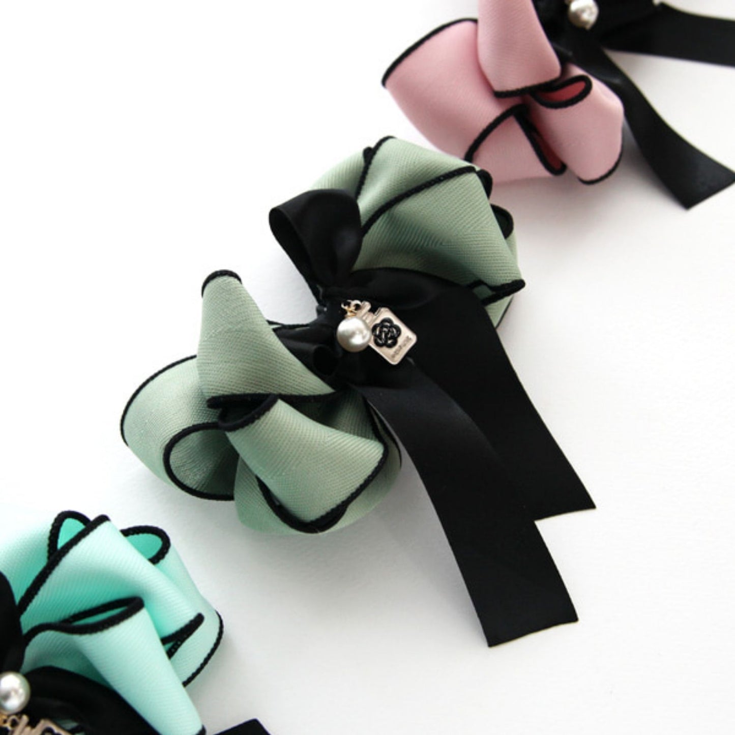 Voluminous Herringbone Ribbon Hair Bow Barrette