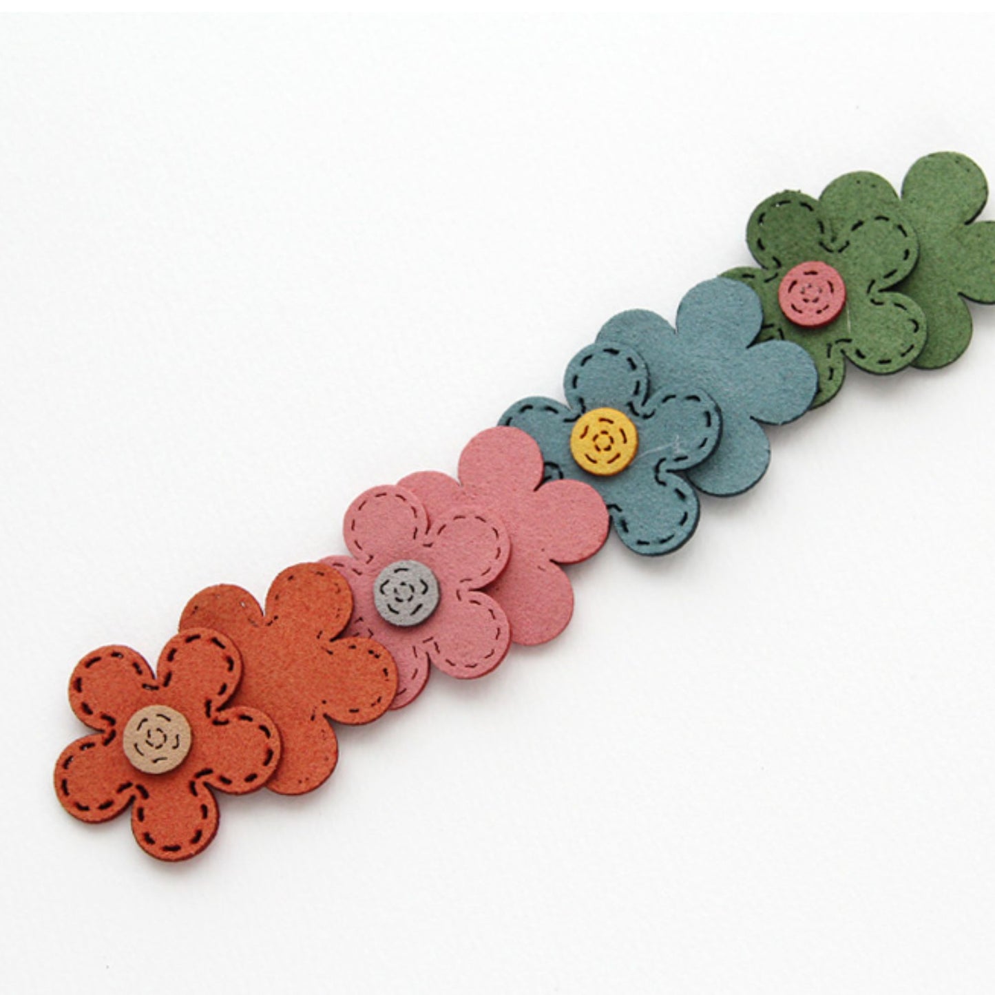 4pcs Colorful Suede Blossoms embellishments[P411]