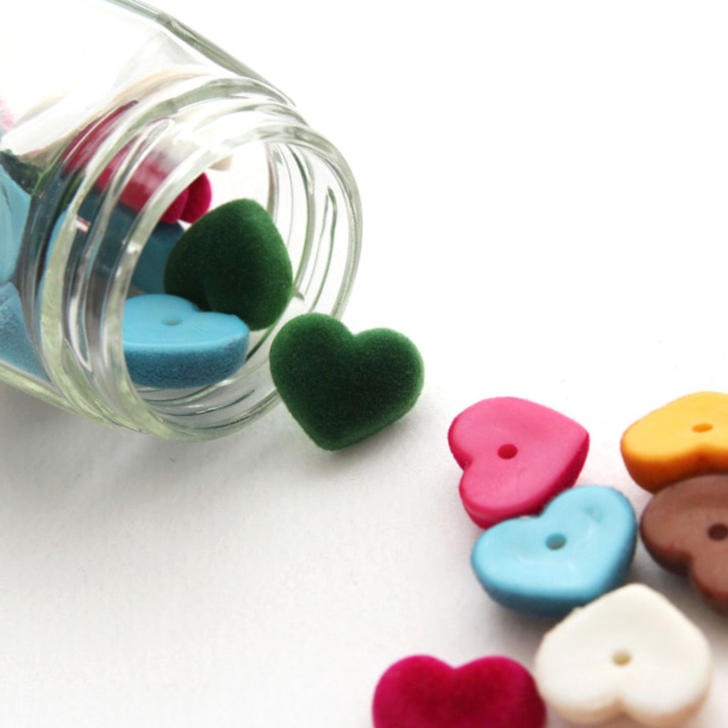 5pcs Amour Suede Half Hearts [P488]