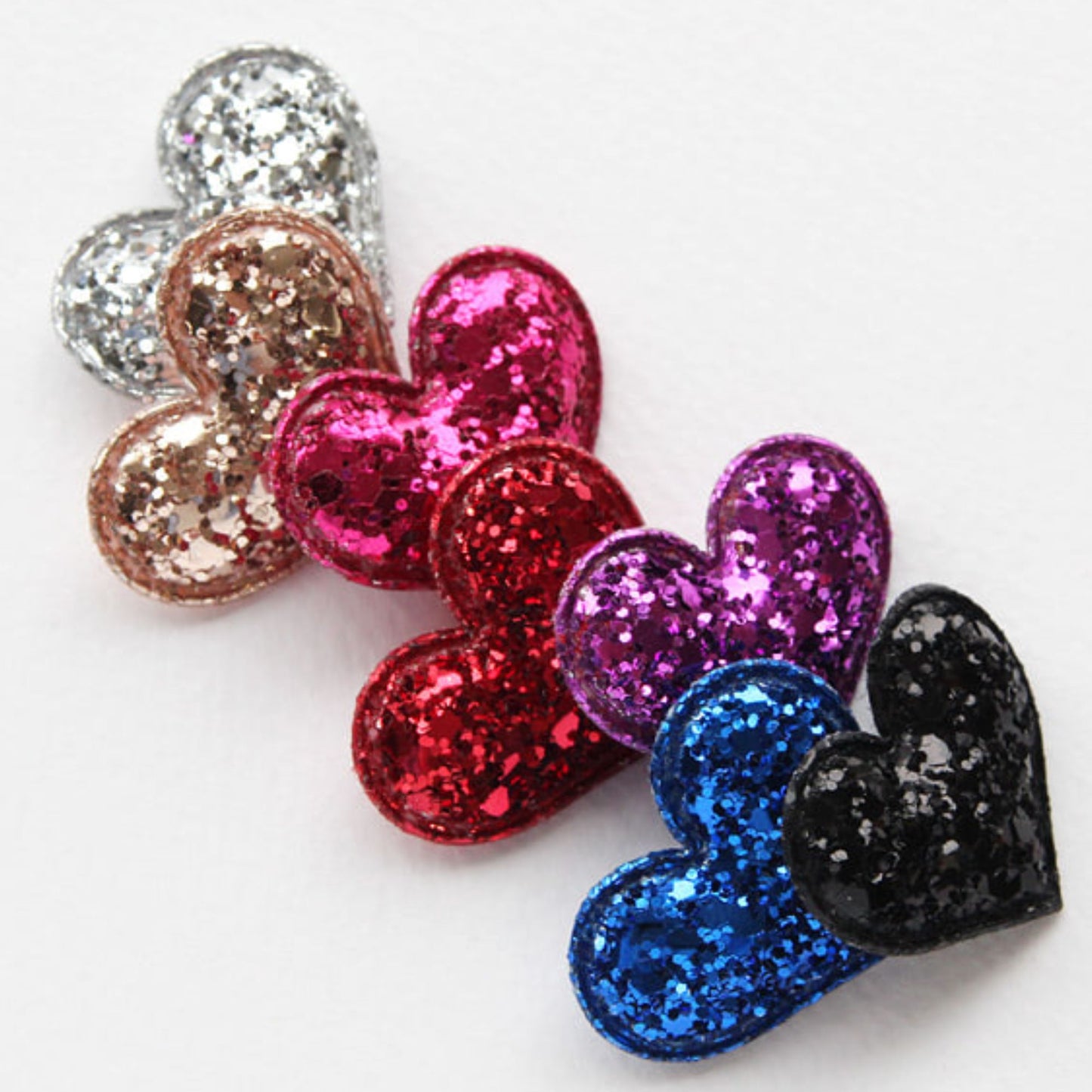 5/10/30pcs Mini Glitter Heart Appliqués [P257]