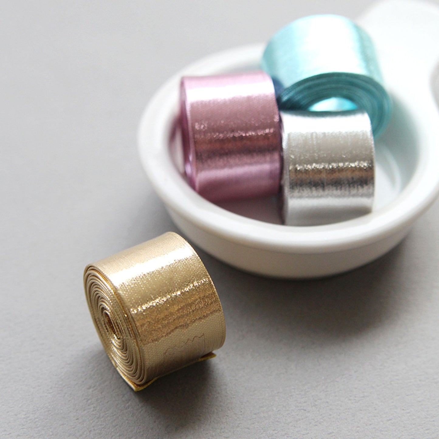 Shine Mirror Fabric Ribbon 0.39inch(1cm), 0.78inch(2cm)x 2Yards