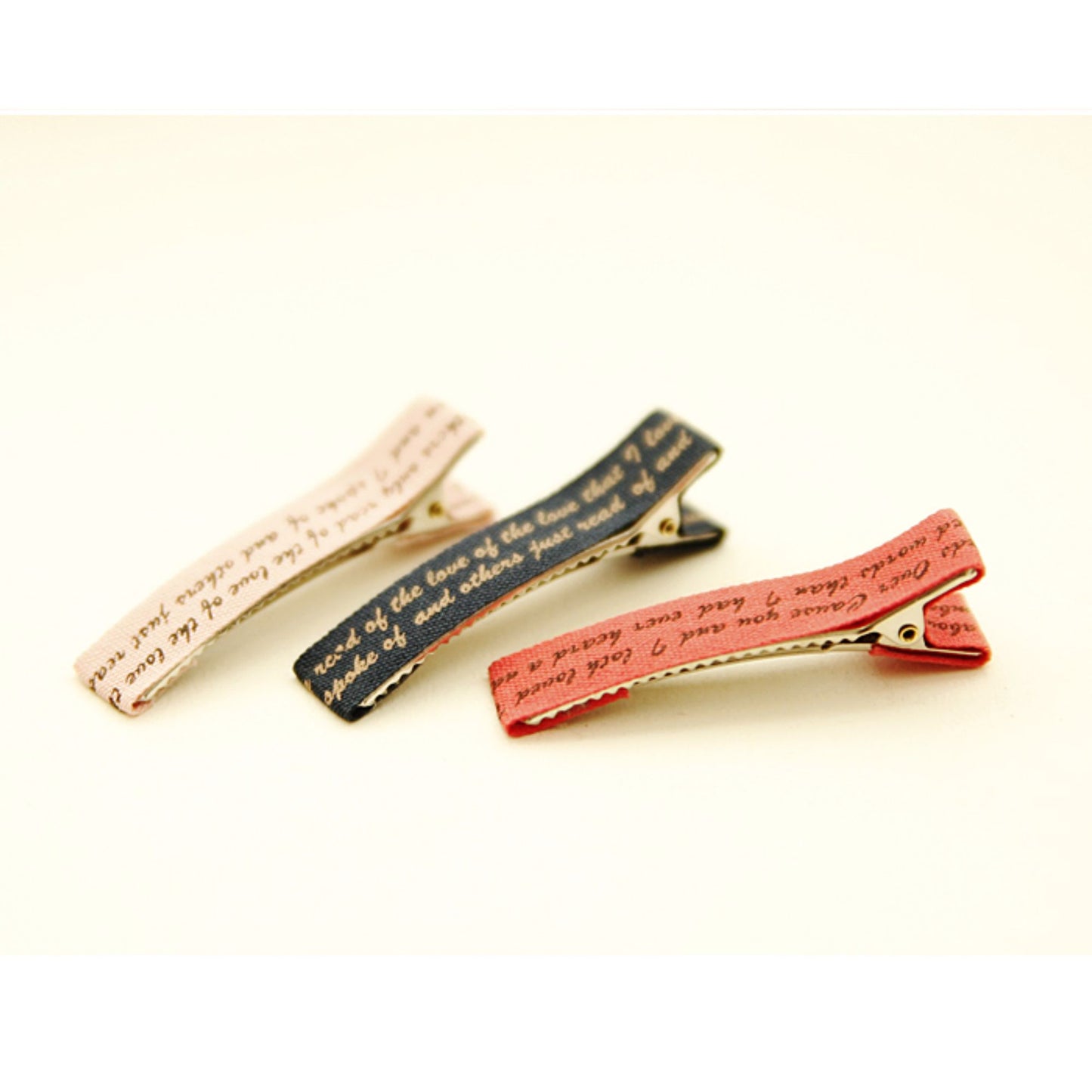 English Ribbon Wrapped Alligator Clips, Hair Clips