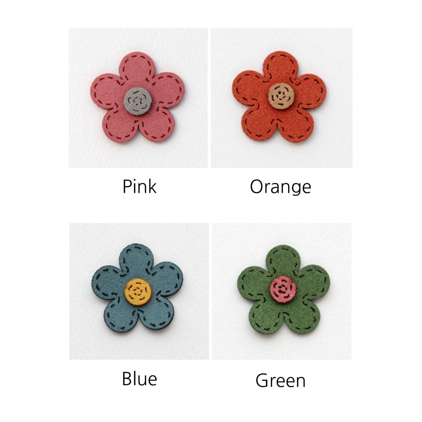 4pcs Colorful Suede Blossoms embellishments[P411]