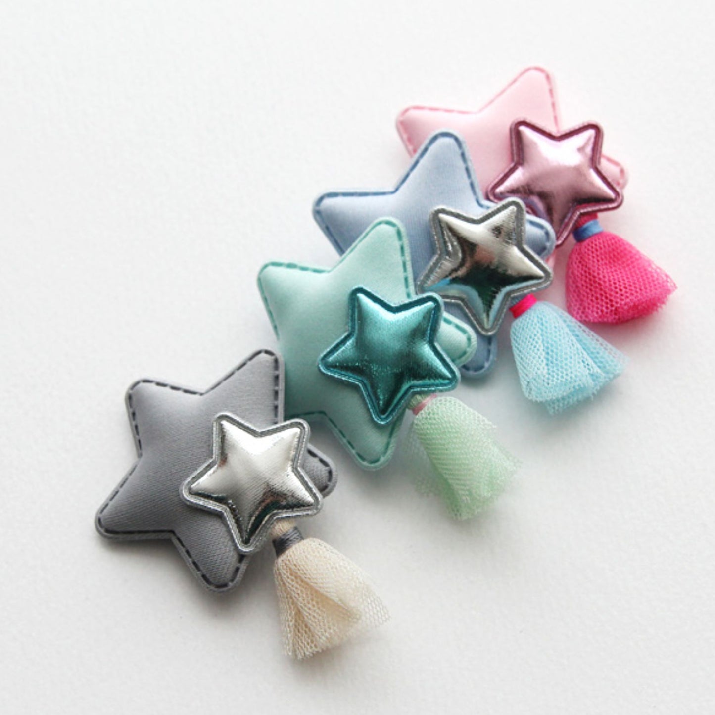 2pcs Star Fabric Appliqués for Hair Clips Making [P287]