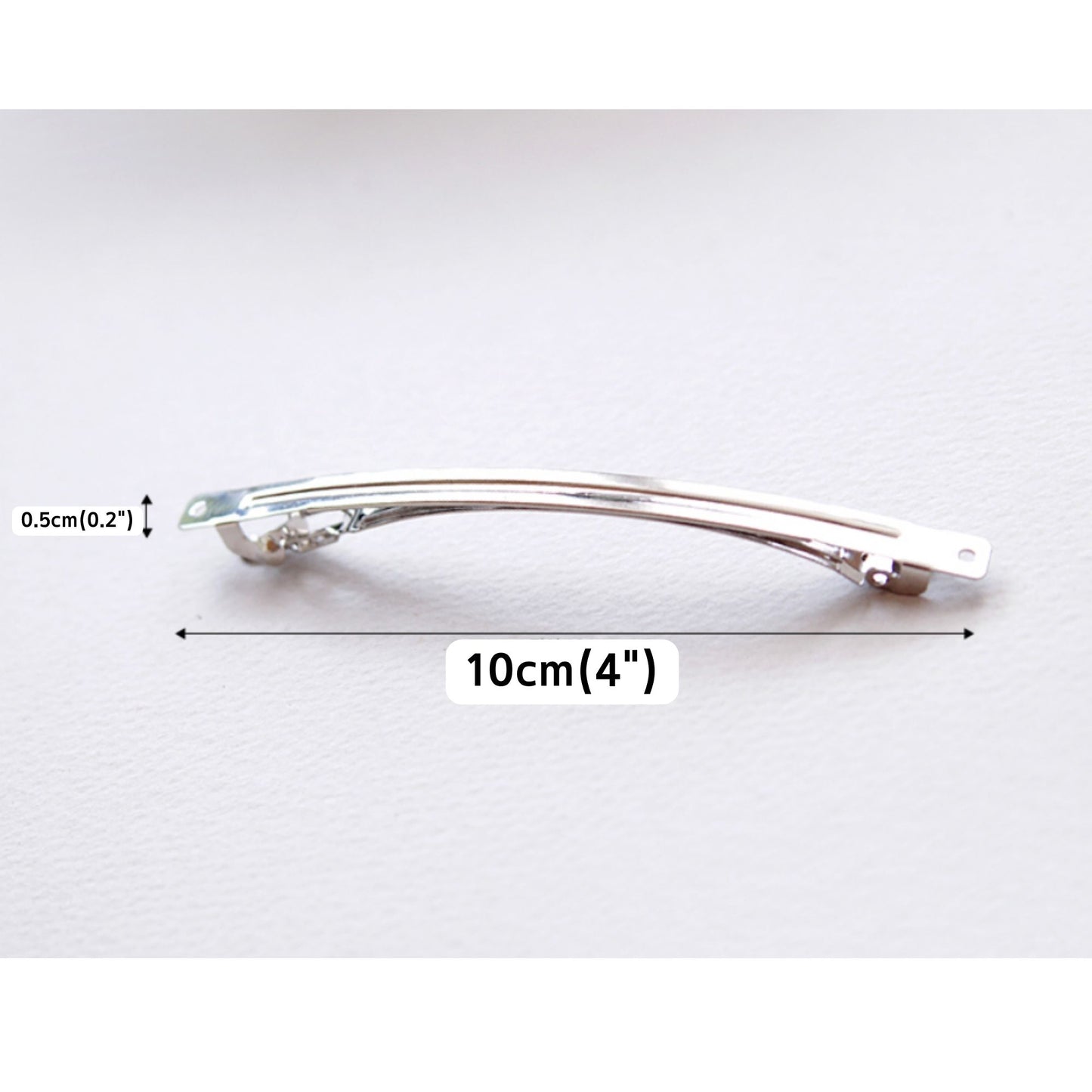 10/30/50pcs 10cm(4")Thin Silver French Hair Barrette without Spring[N11]
