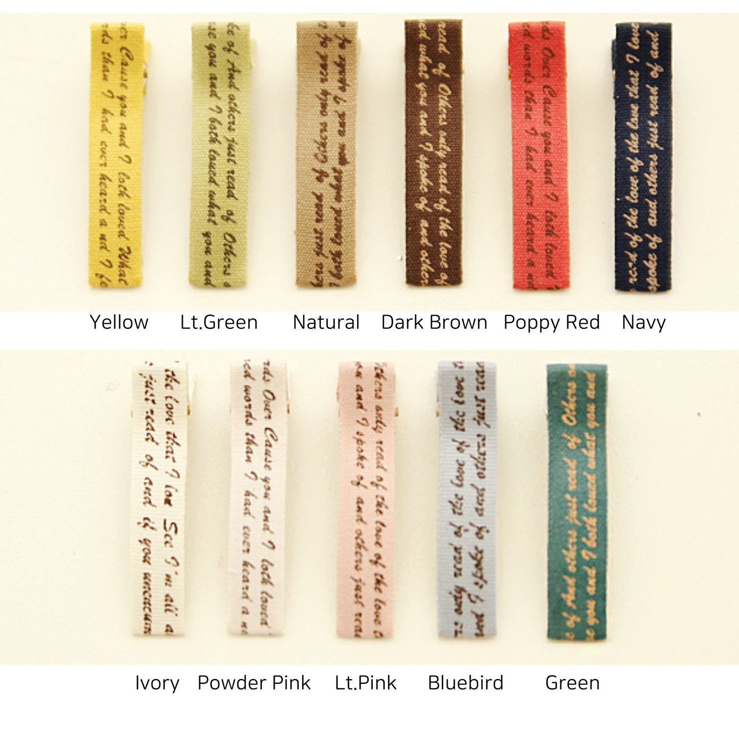 English Ribbon Wrapped Alligator Clips, Hair Clips