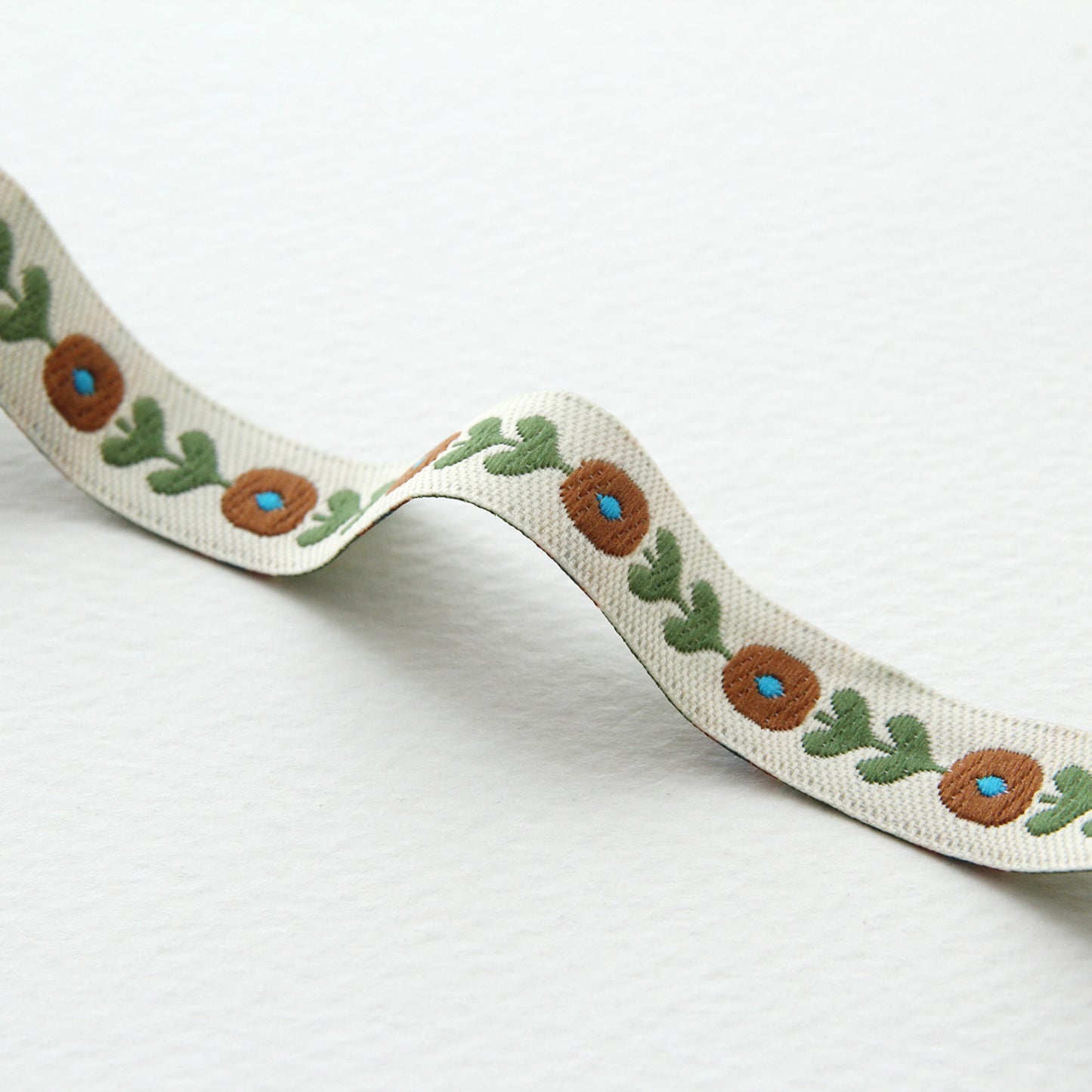Flower Jacquard Ribbon Trim Embroidered Sewing Trim Craft 0.47inch (1.2cm) x 2/5/10Yards