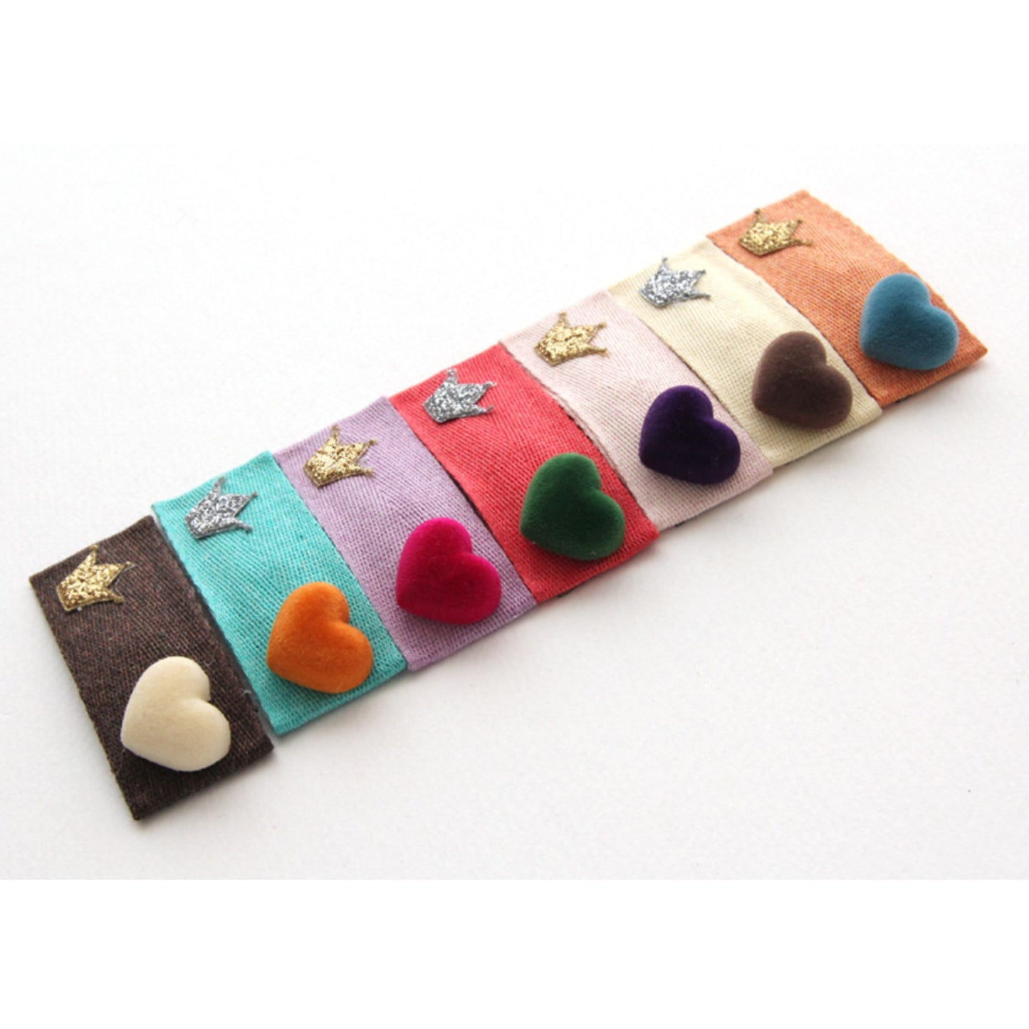 5pcs Amour Suede Half Hearts [P488]