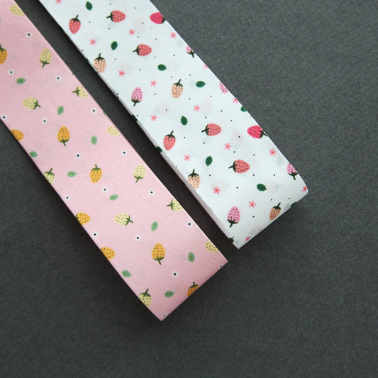 Pink&White Strawberry Ribbon 1.53inch(3.9cm)x 2/5/10Yards