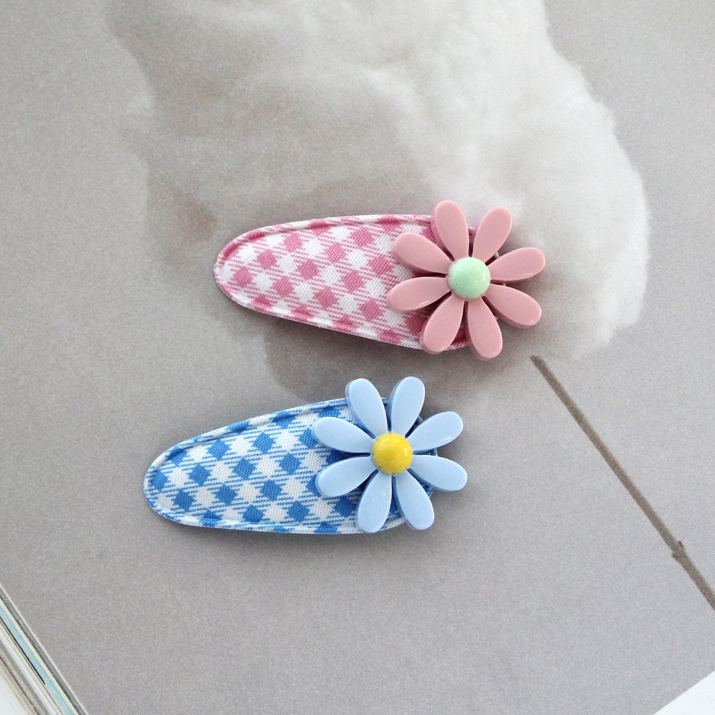 4/10pcsCool Check Hair Snap Clip Covers [P408]