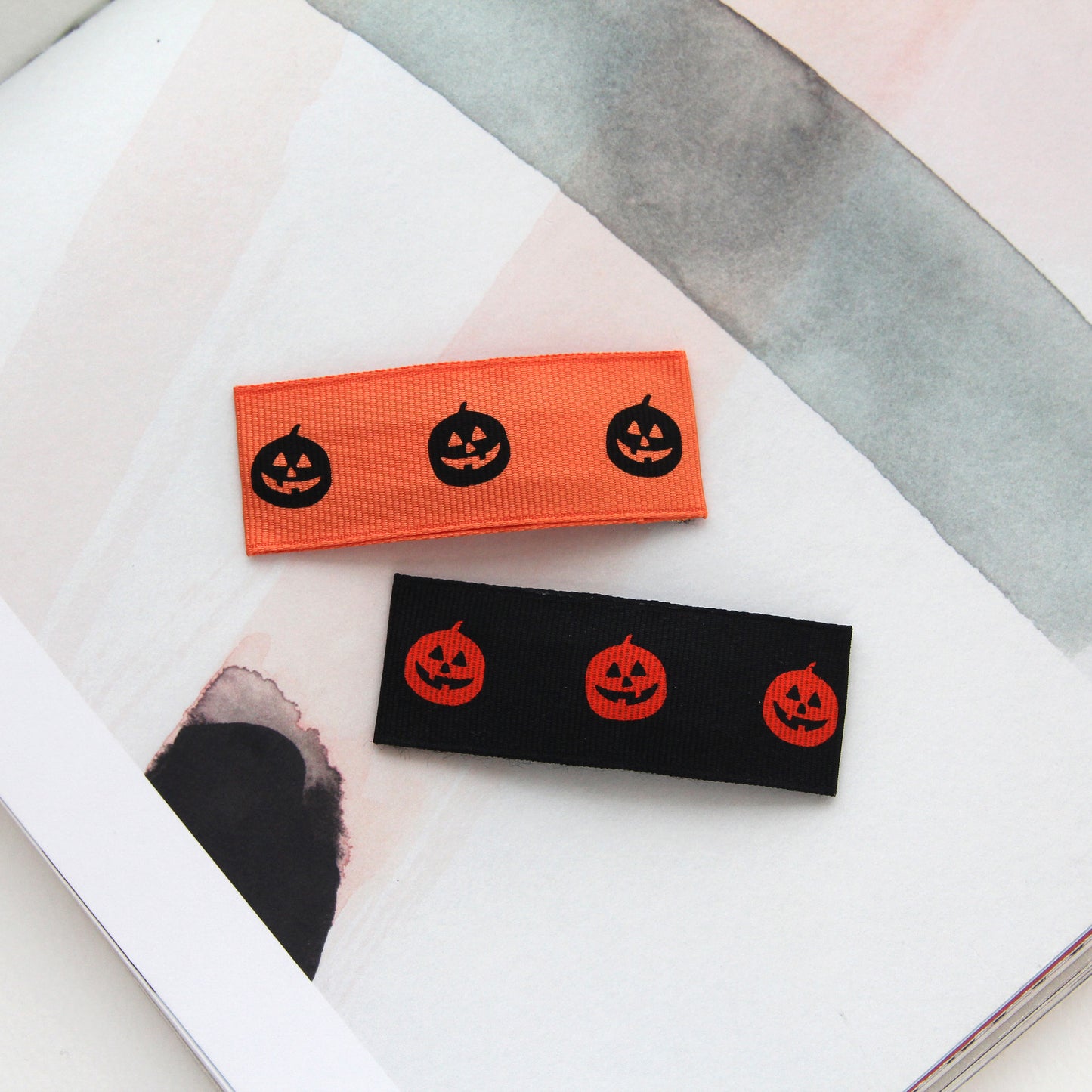 Halloween Pumpkin  Ribbon 0.39/0.98inch (1cm/2.5cm) x 2Yards