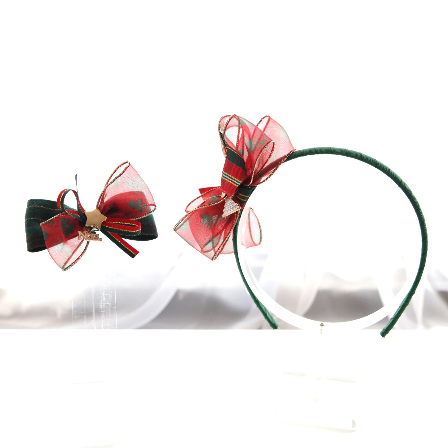 Tree Pattern Red Organdy Ribbon 1.45inch (3.7cm)x 2/5/10Yards