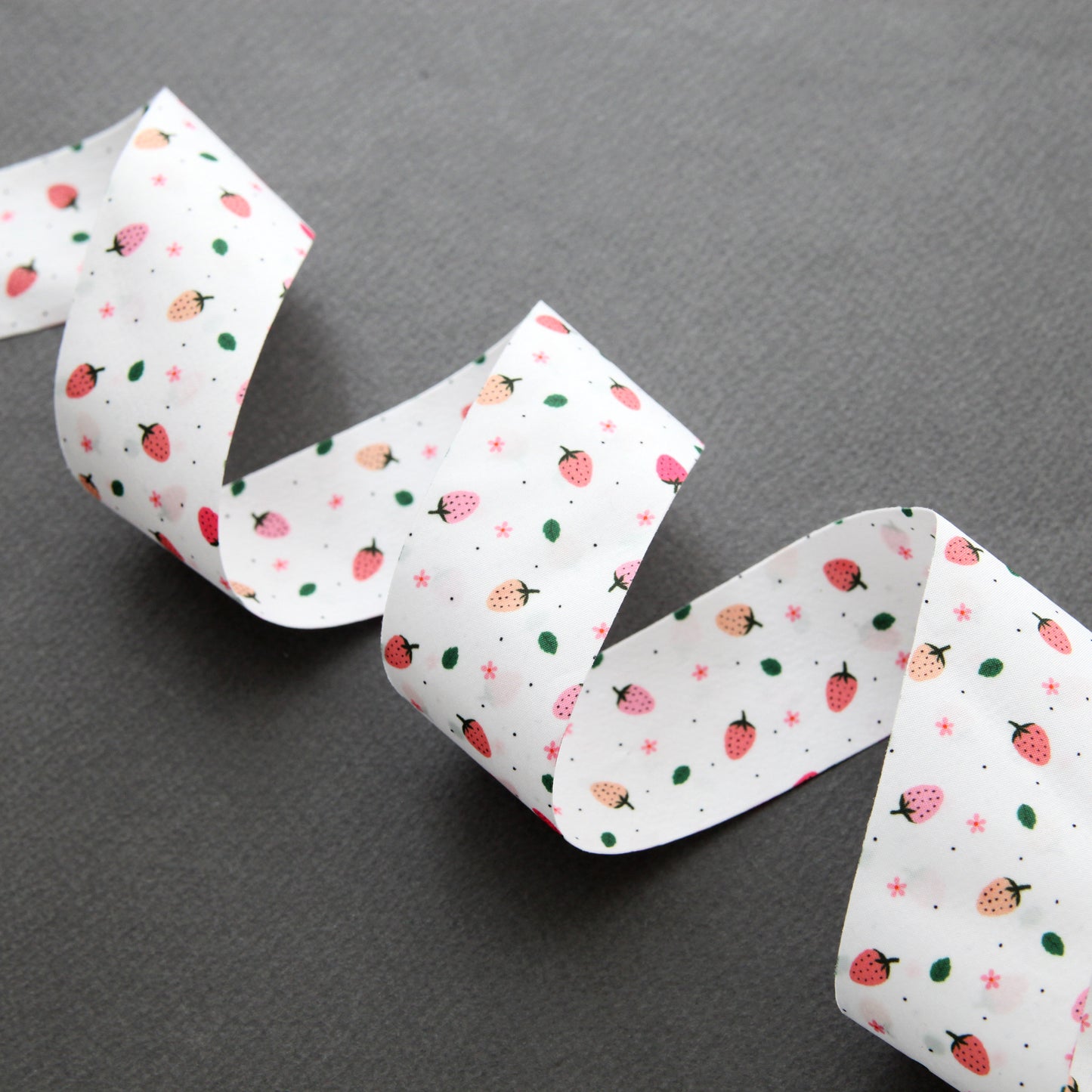 Pink&White Strawberry Ribbon 1.53inch(3.9cm)x 2/5/10Yards