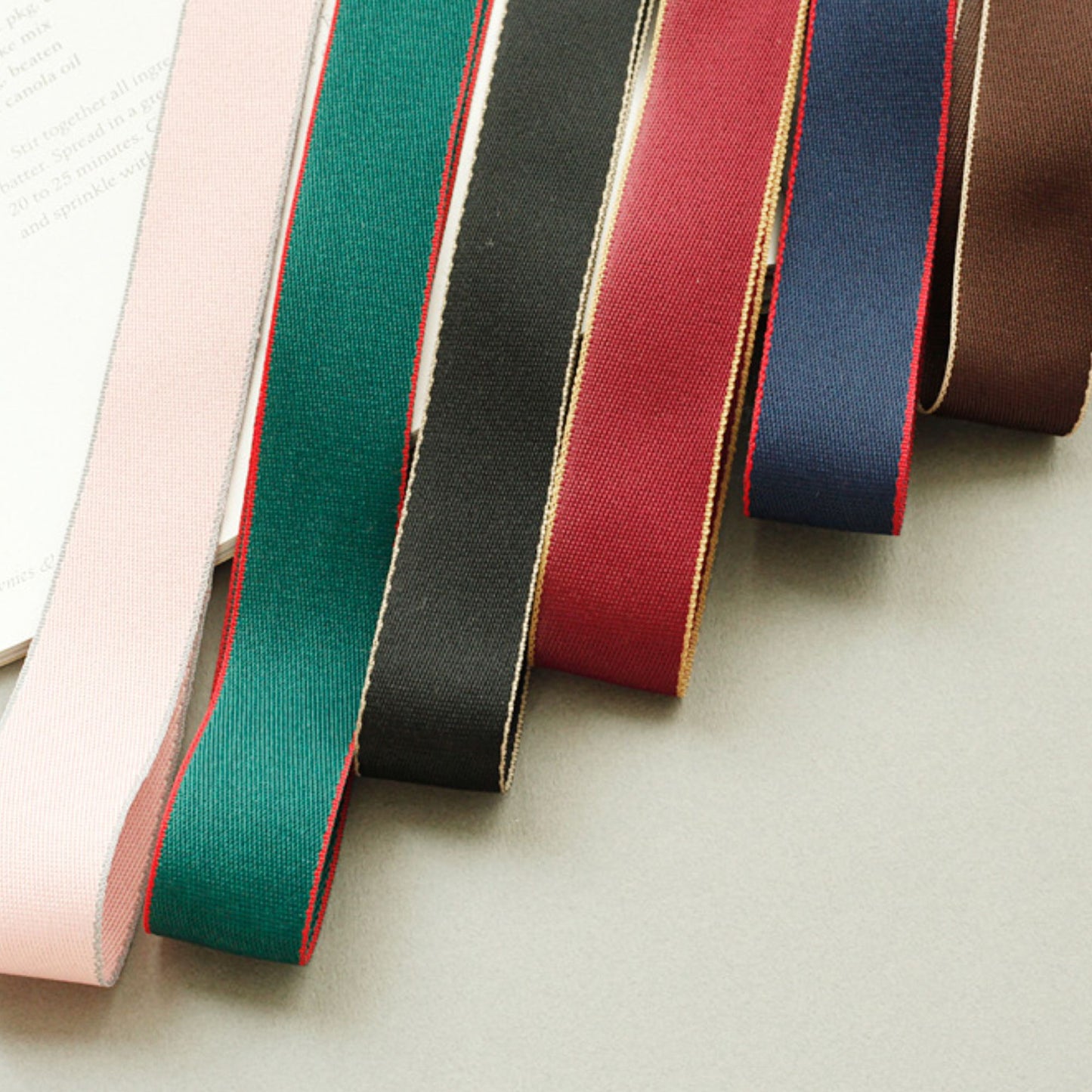 Pointed Edge Contrast Line Ribbon 1.02inch(2.6cm) x 2/5/10Yards