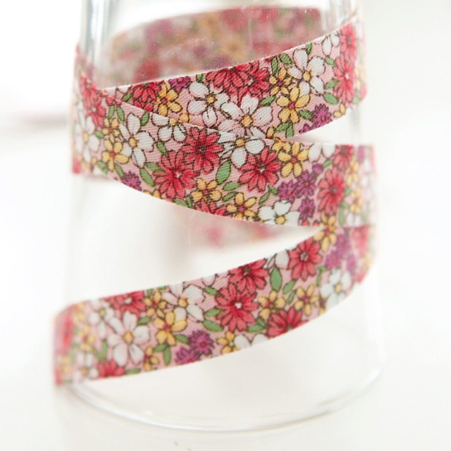 Floral Fabric Ribbon 0.39/0.59inch(1/1.5cm) x 2Yard