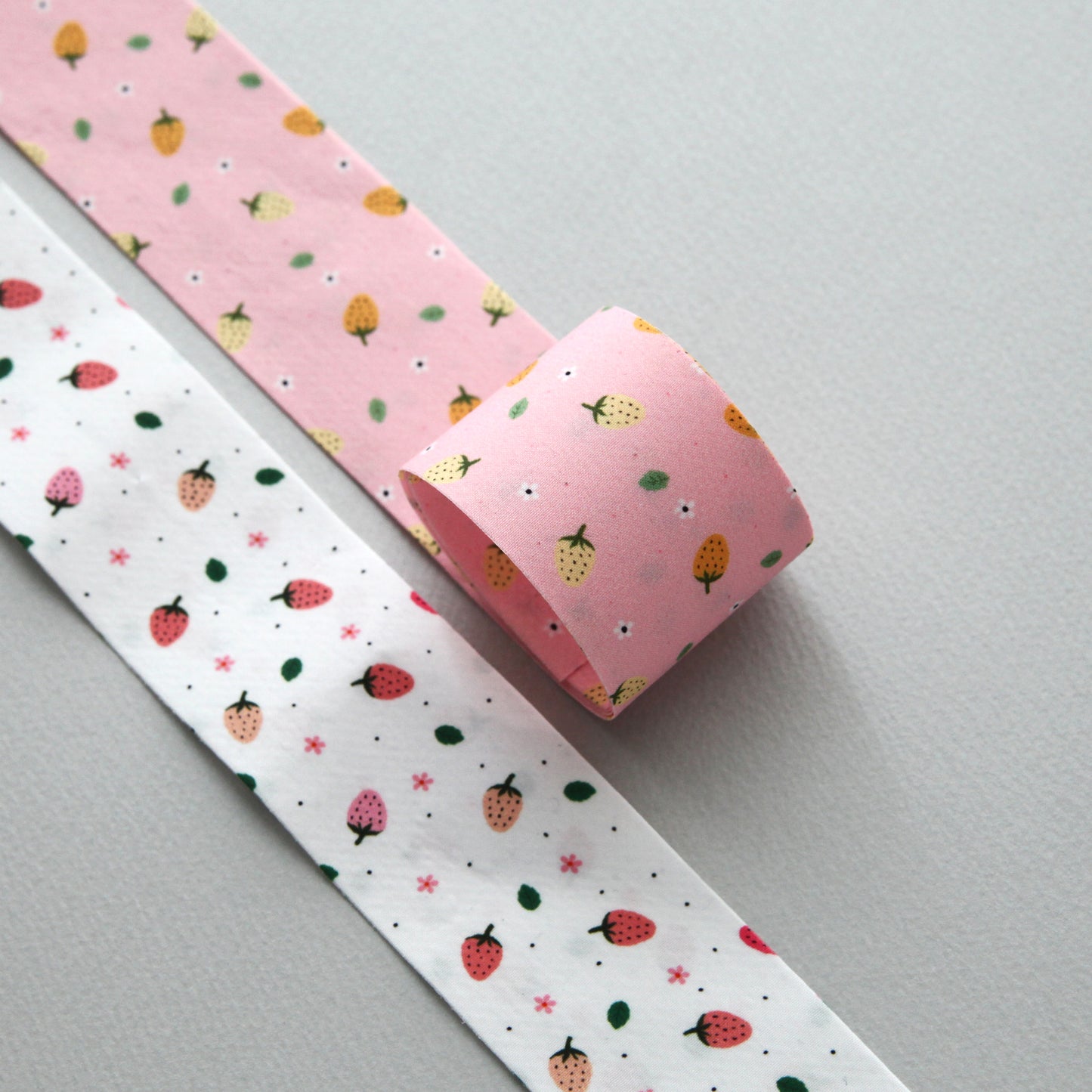 Pink&White Strawberry Ribbon 1.53inch(3.9cm)x 2/5/10Yards