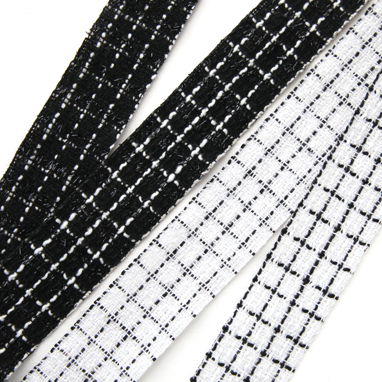 Grid-patterned Tweed Ribbon 1.59inch (3.9cm) x 2/5/10Yards