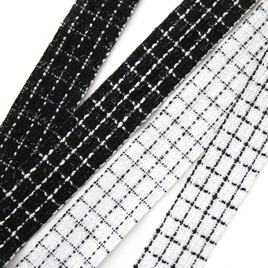 Grid-patterned Tweed Ribbon 1.59inch (3.9cm) x 2/5/10Yards