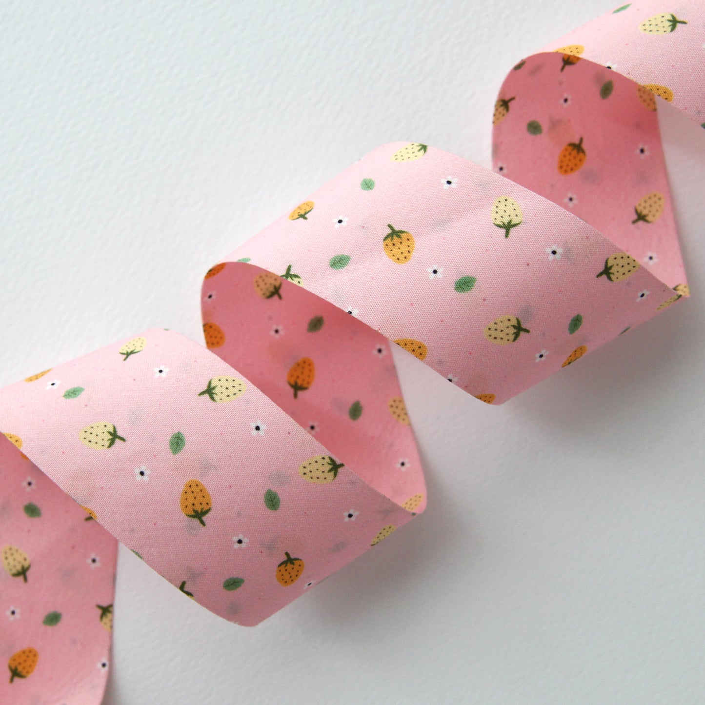 Pink&White Strawberry Ribbon 1.53inch(3.9cm)x 2/5/10Yards