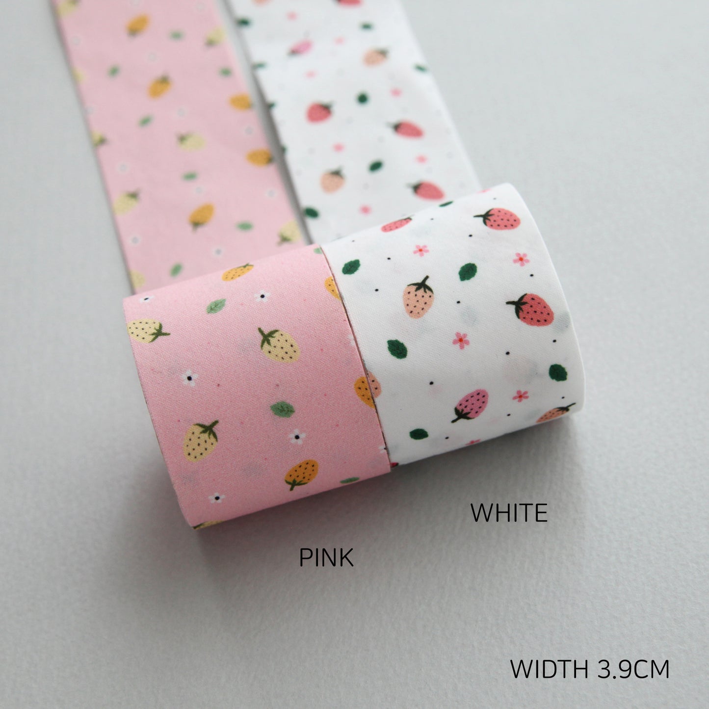 Pink&White Strawberry Ribbon 1.53inch(3.9cm)x 2/5/10Yards