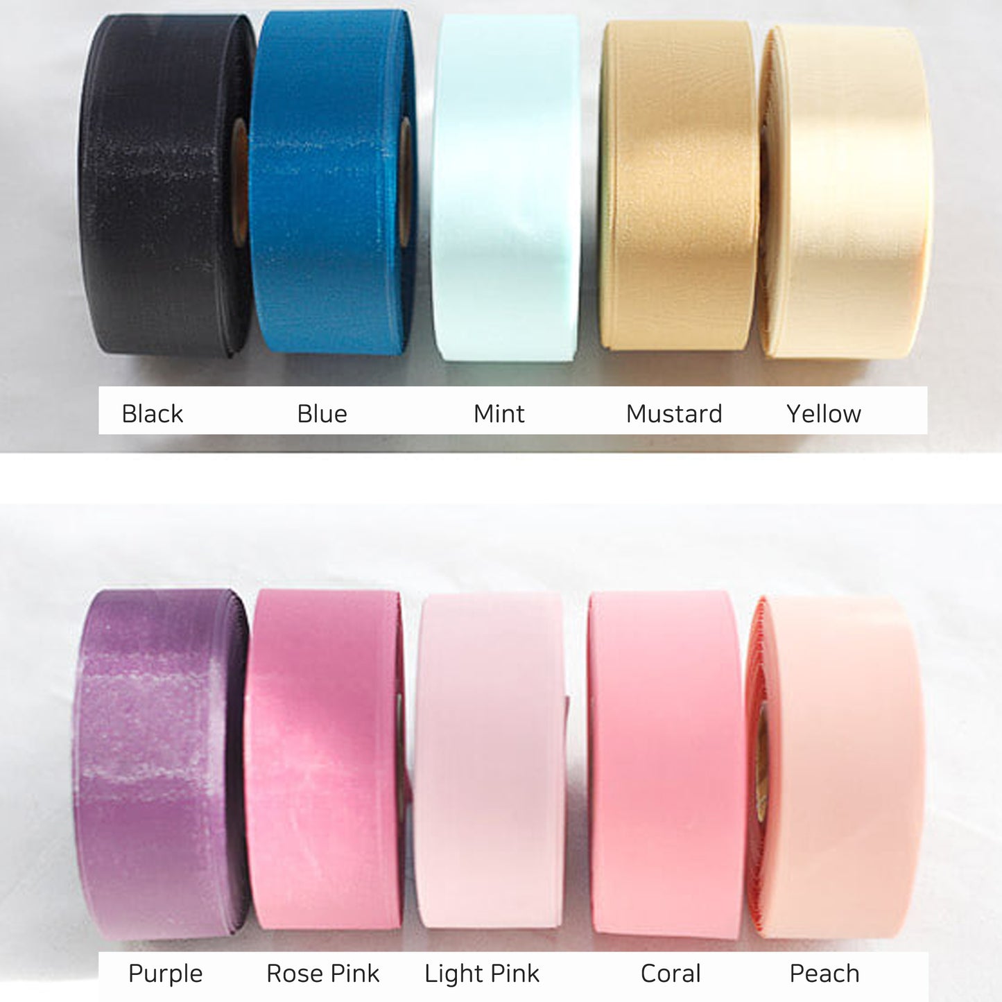 Multiple Colors Organdy Ribbon 0.98/1.57inch (2.5cm/4cm) x 2Yards