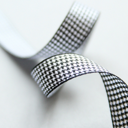 Houndstooth Elegance Ribbon 0.62inch(1.6cm)x 2/5/10Yards