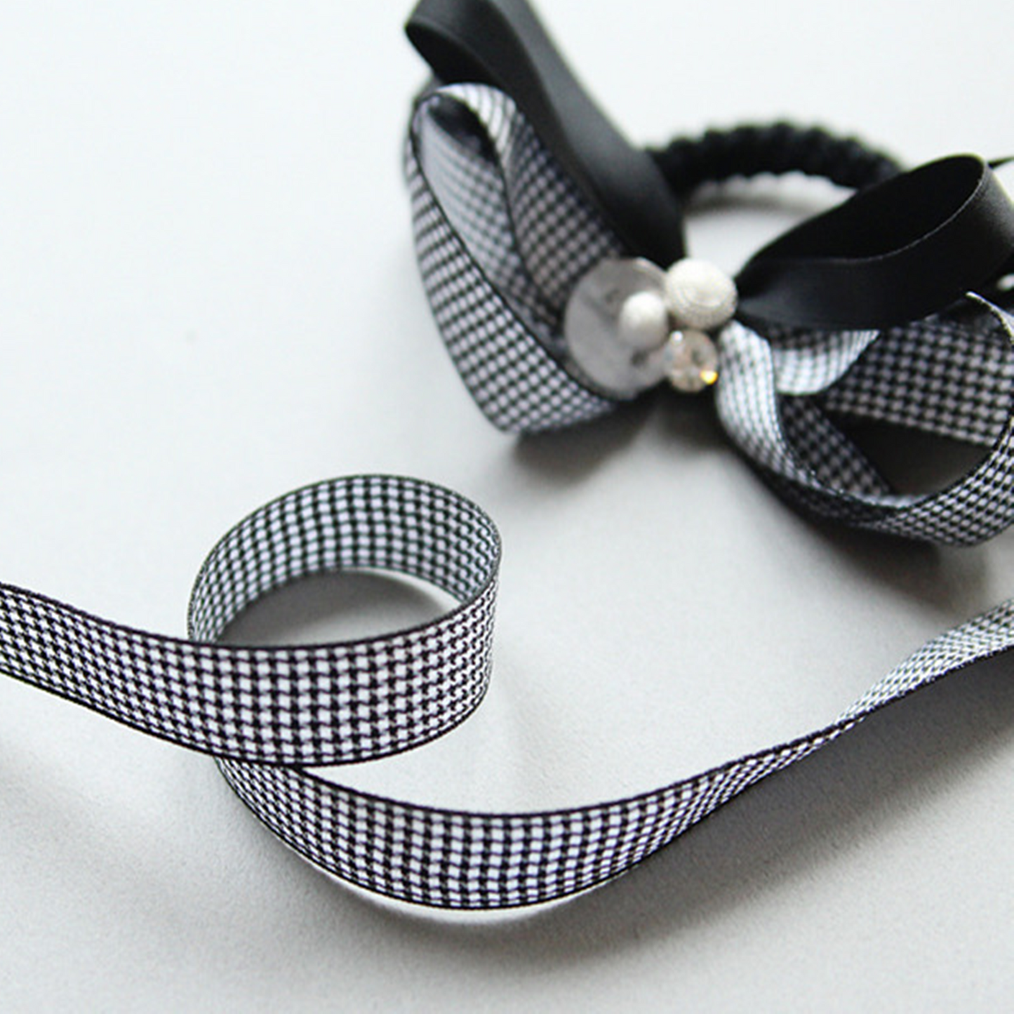 Houndstooth Elegance Ribbon 0.62inch(1.6cm)x 2/5/10Yards