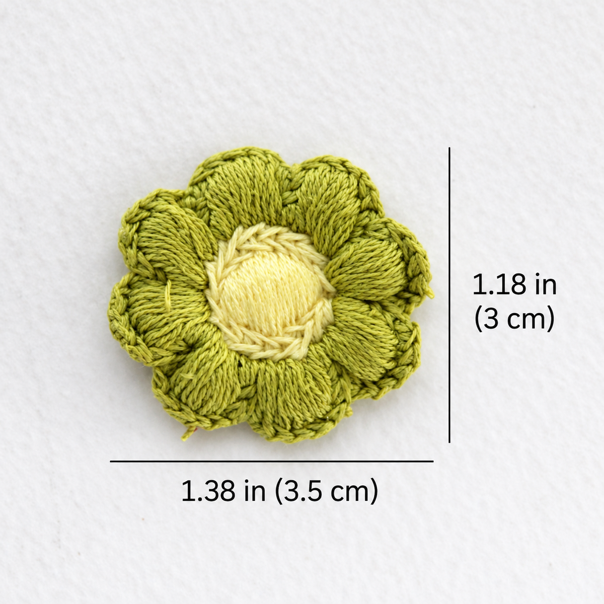Crochet Flower Applique, Floral Embroidered Patch, Hair Bow Supply 4pcs