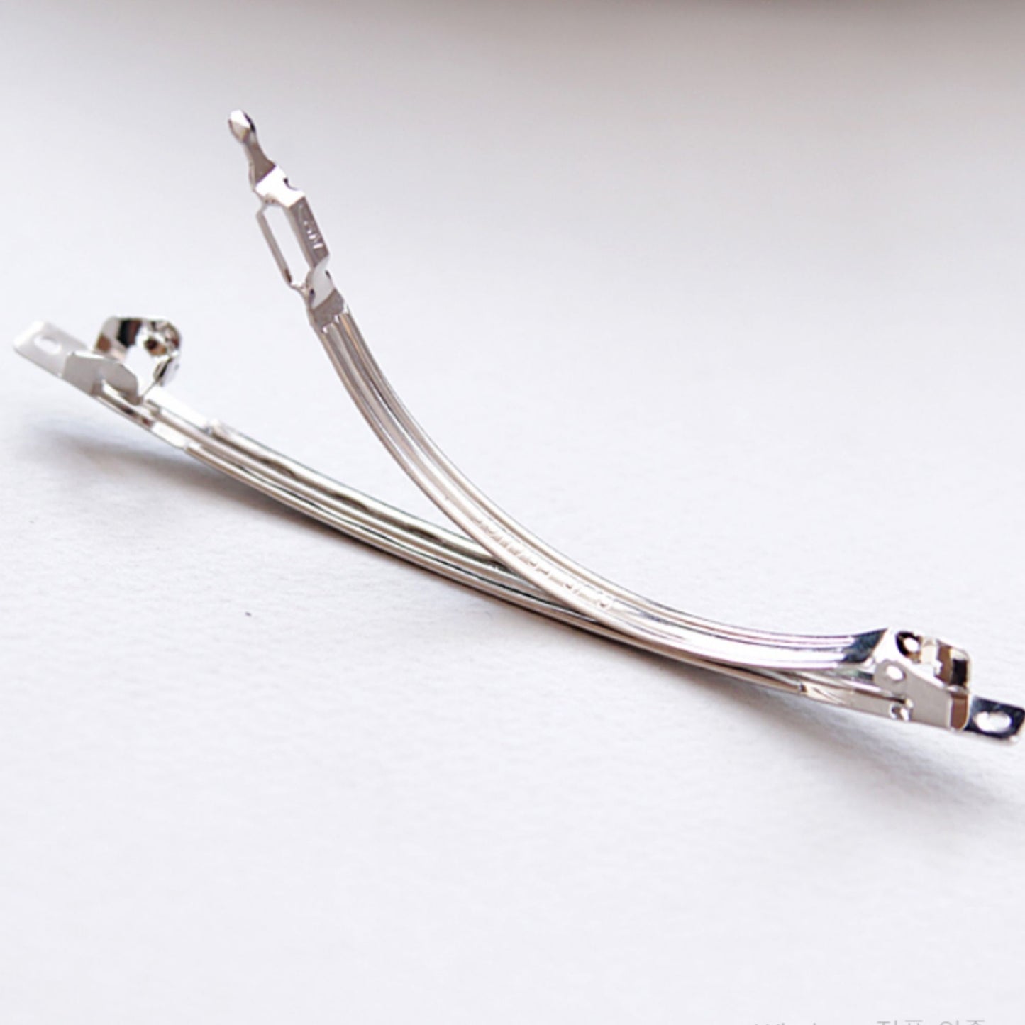 10/30/50pcs 10cm(4")Thin Silver French Hair Barrette without Spring[N11]