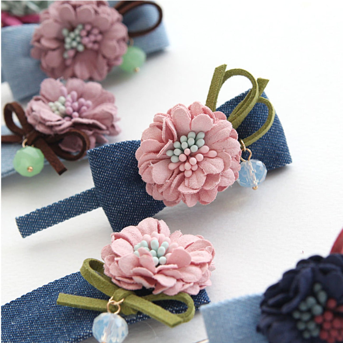 4/10pcs Blossom Corsage,Hair Clip DIY Making[O150]