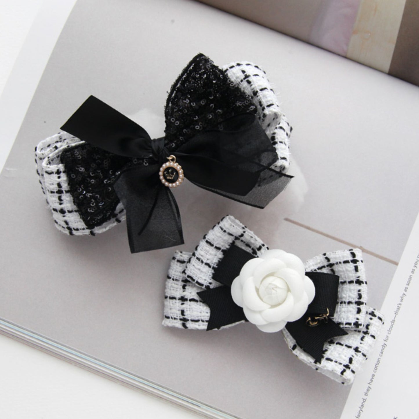 Grid Tweed Hair Accessories
