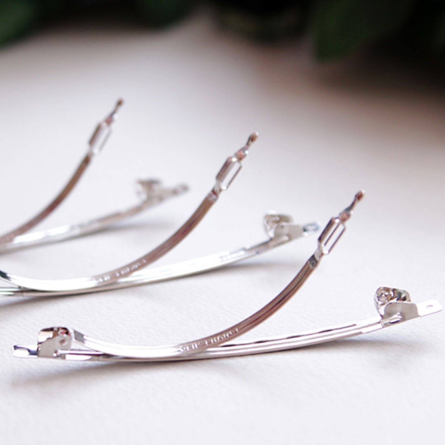 10/30/50pcs 10cm(4")Thin Silver French Hair Barrette without Spring[N11]