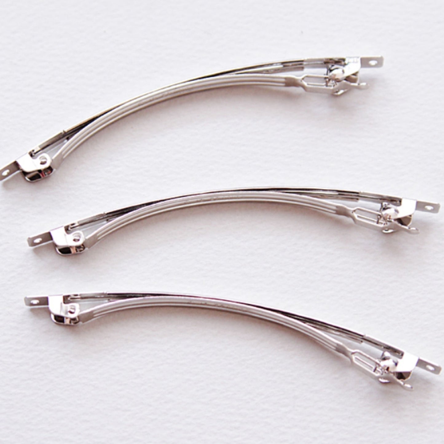 10/30/50pcs 10cm(4")Thin Silver French Hair Barrette without Spring[N11]