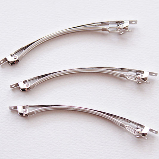 10/30/50pcs 10cm(4")Thin Silver French Hair Barrette without Spring[N11]