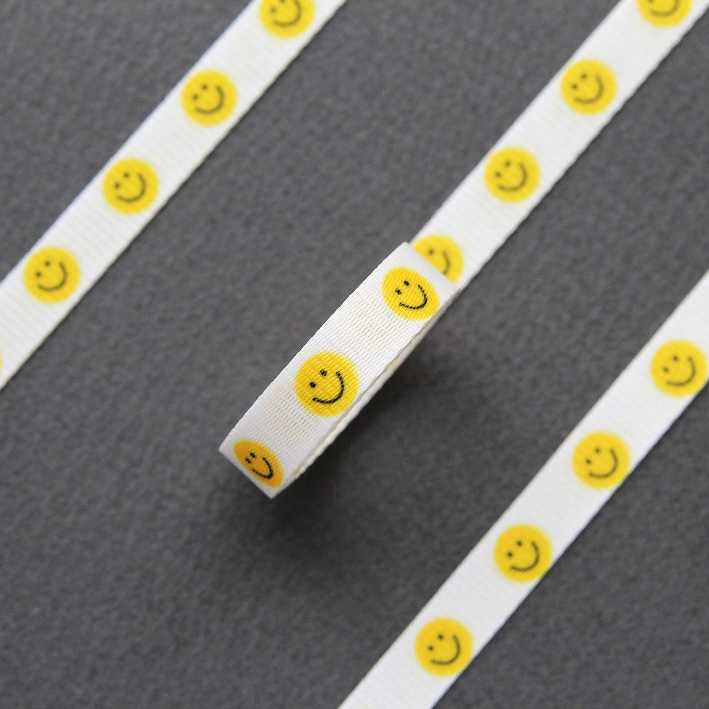 Cheerful Smile  Grosgrain Ribbon 0.39inch (1cm) x 5/10Yards