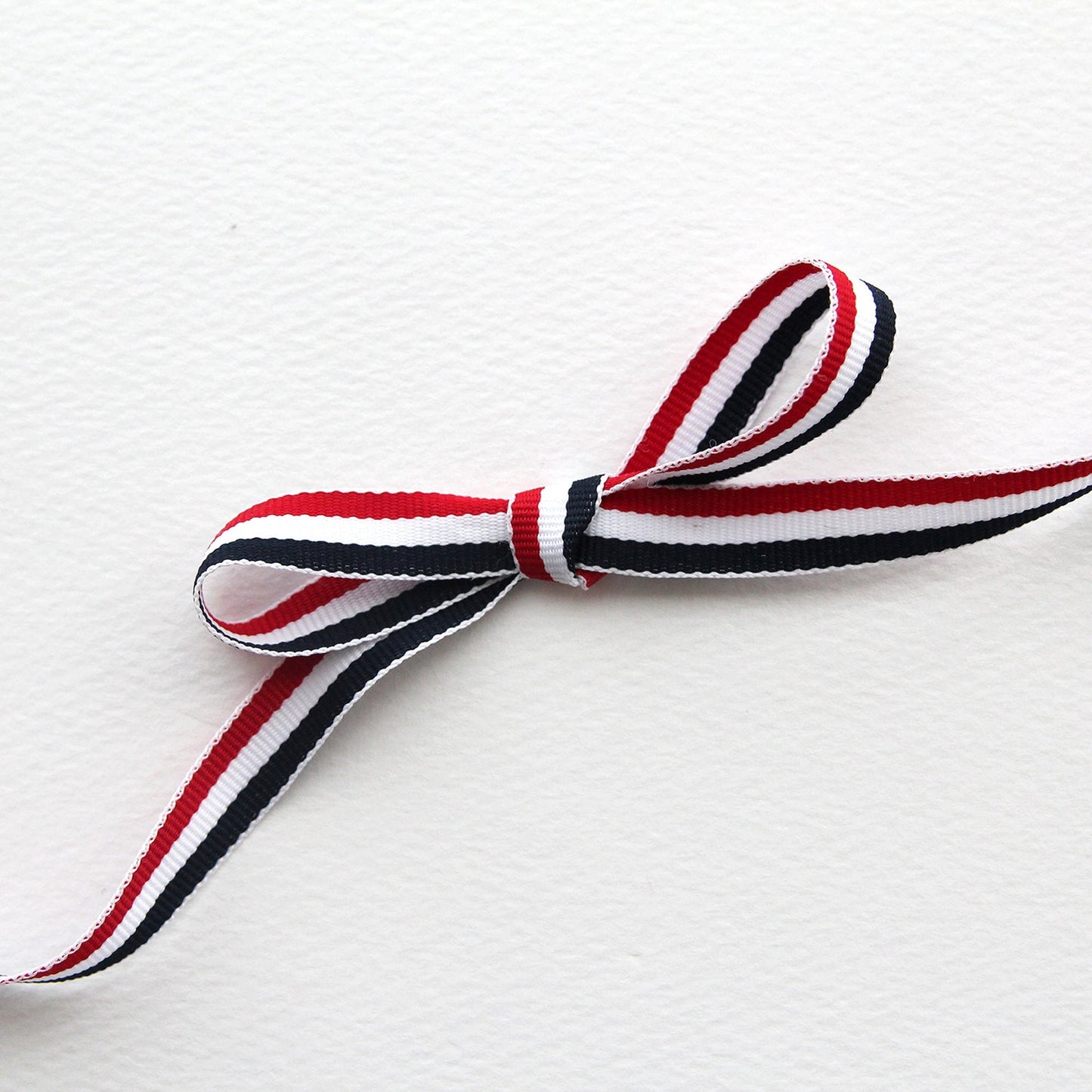 Tricolor Stripe Ribbon, Red White Navy Crafting Trim (0.38in Width)