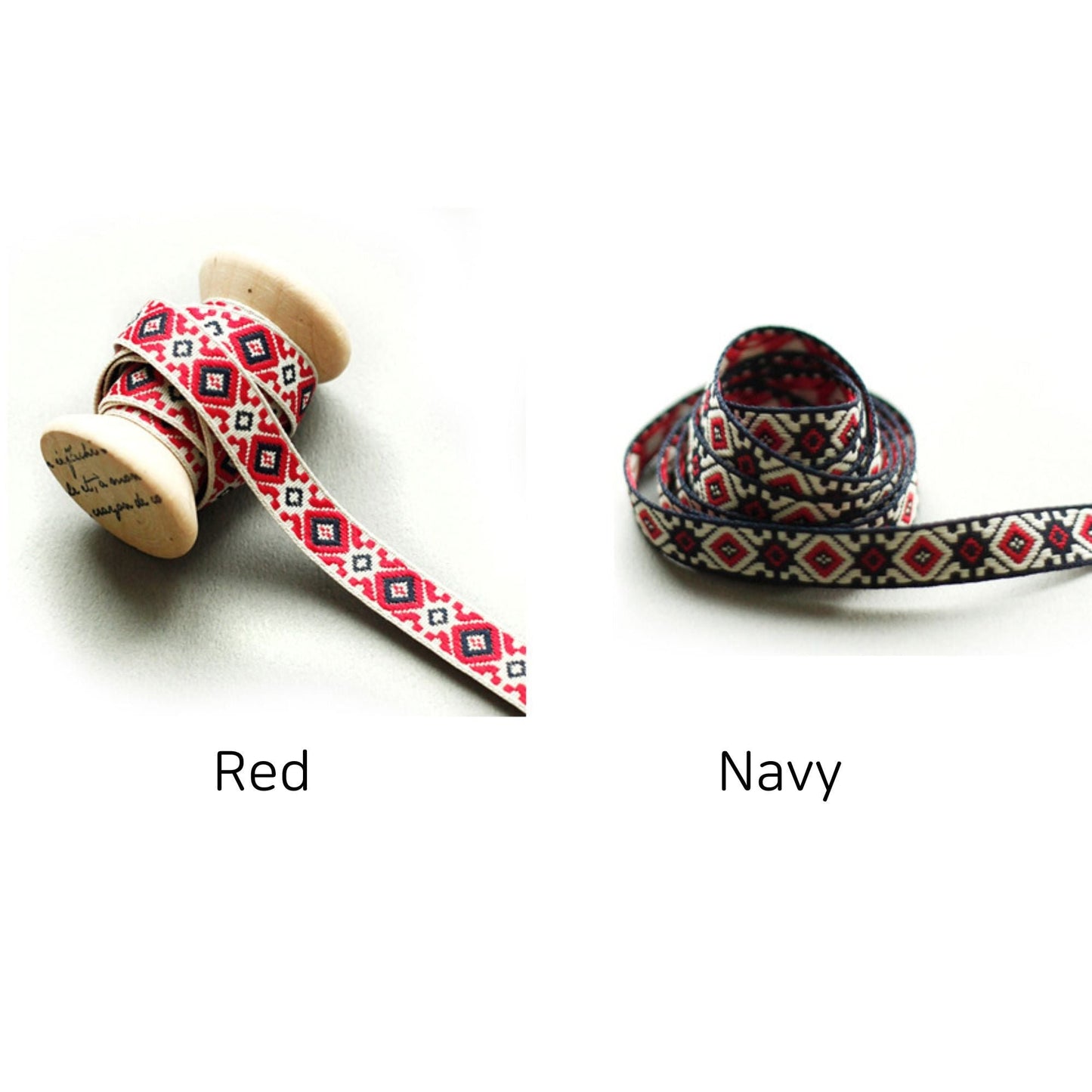 Ethnic Rhombus Jacquard Ribbon 0.43inch (1.1cm) x 5/10Yards