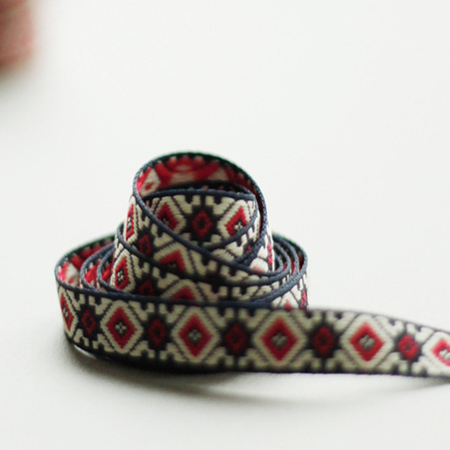 Ethnic Rhombus Jacquard Ribbon 0.43inch (1.1cm) x 5/10Yards