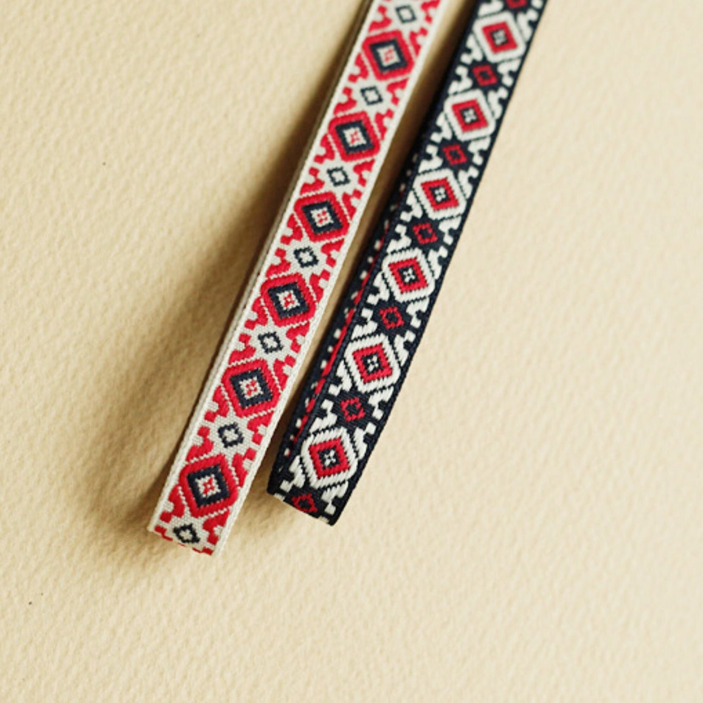 Ethnic Rhombus Jacquard Ribbon 0.43inch (1.1cm) x 5/10Yards