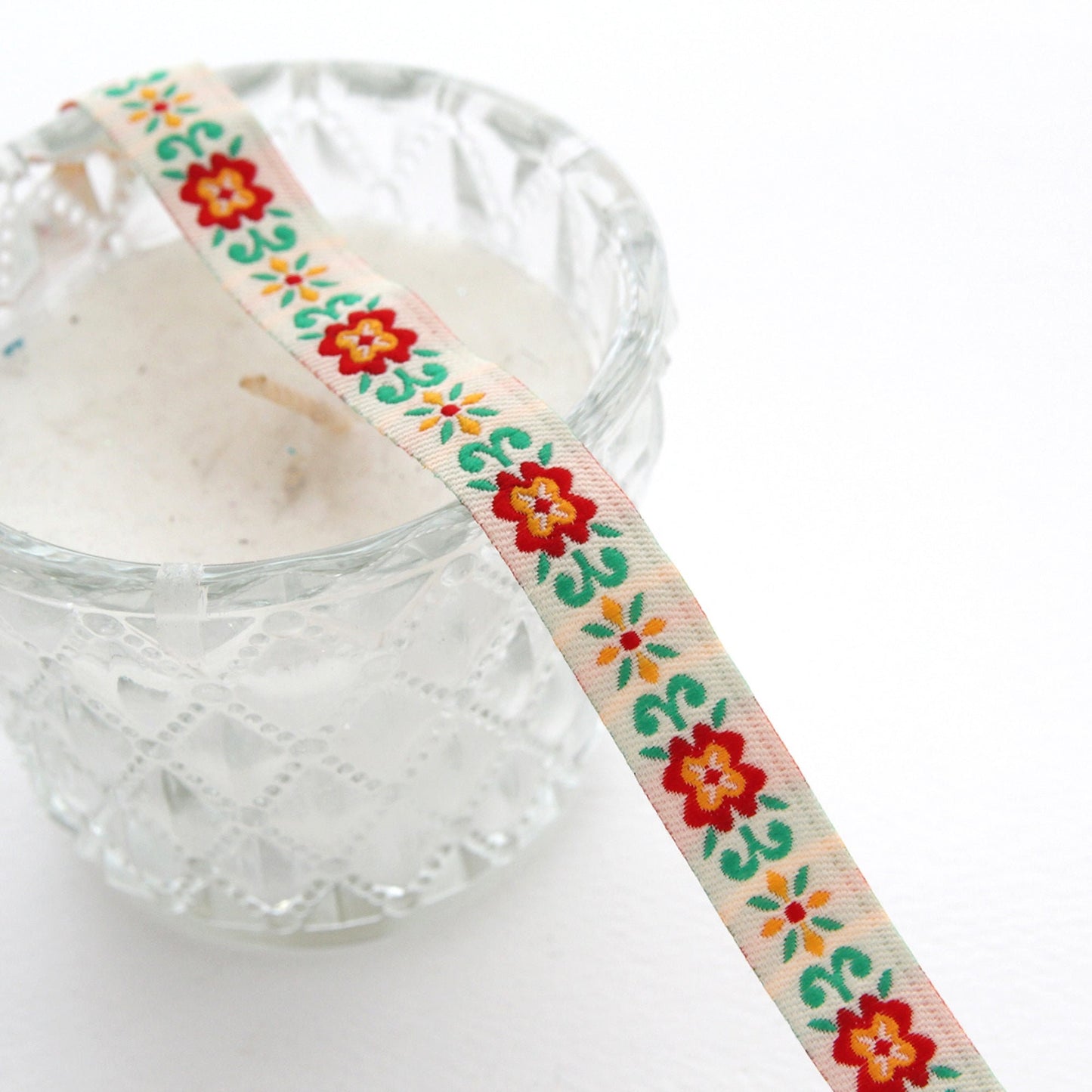 Jacquard Embroidered Ribbon Sewing Trim Craft Ribbon 0.47inch (1.2cm) x 5/10Yards