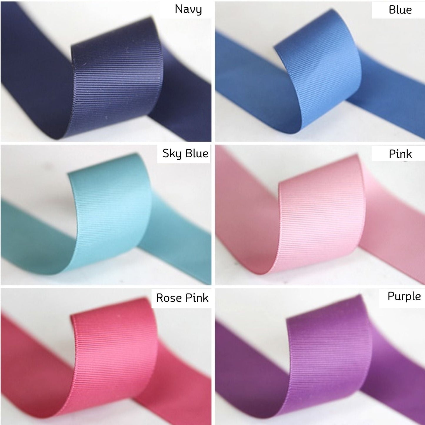 Low Saturation Color Grosgrain Ribbon 0.39inch(1cm),1.49inch(3.8cm) x 5Yards