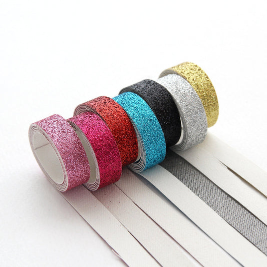Metallic Glitter Ribbon Decorative for DIY 0.39inch (1cm) x 2Yards