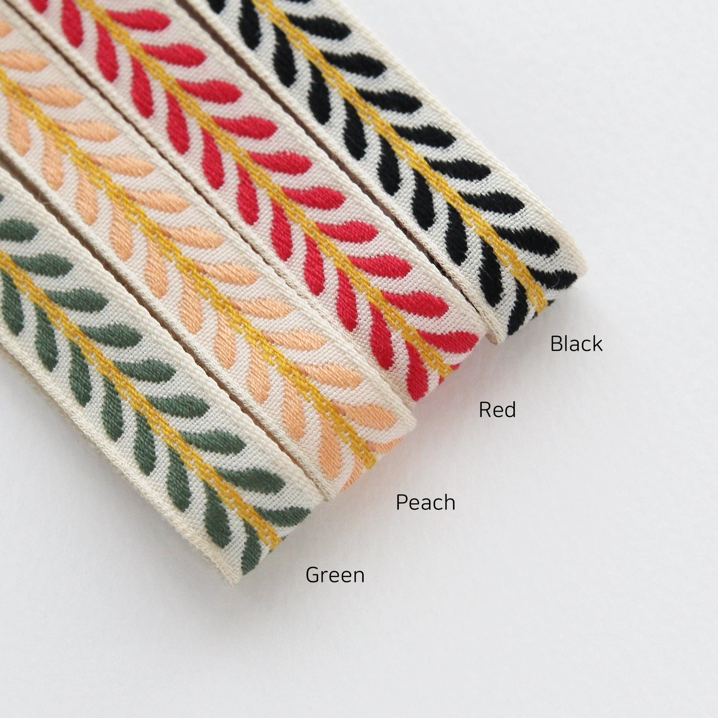 Olive Leaf Embroidery Ribbon 0.51inch (1.3cm) x 5Yards