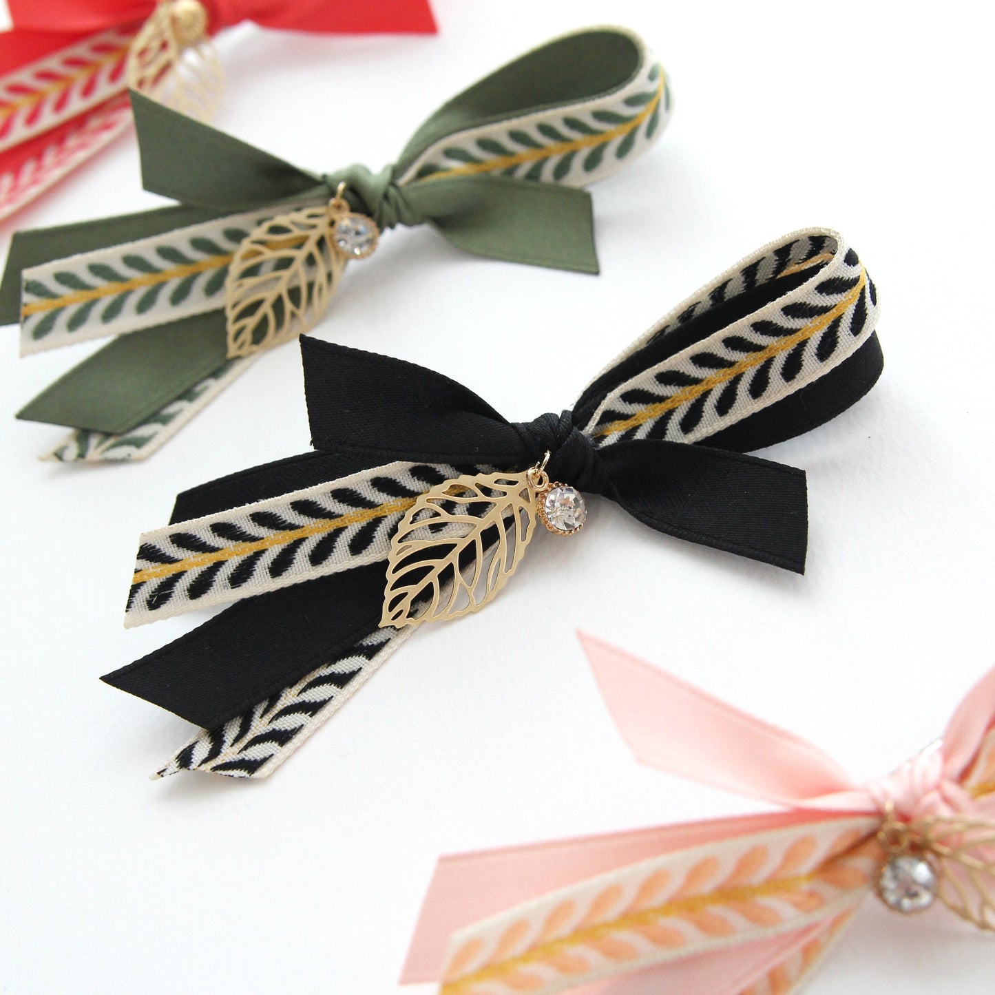 Olive Leaf Embroidery Ribbon 0.51inch (1.3cm) x 5Yards