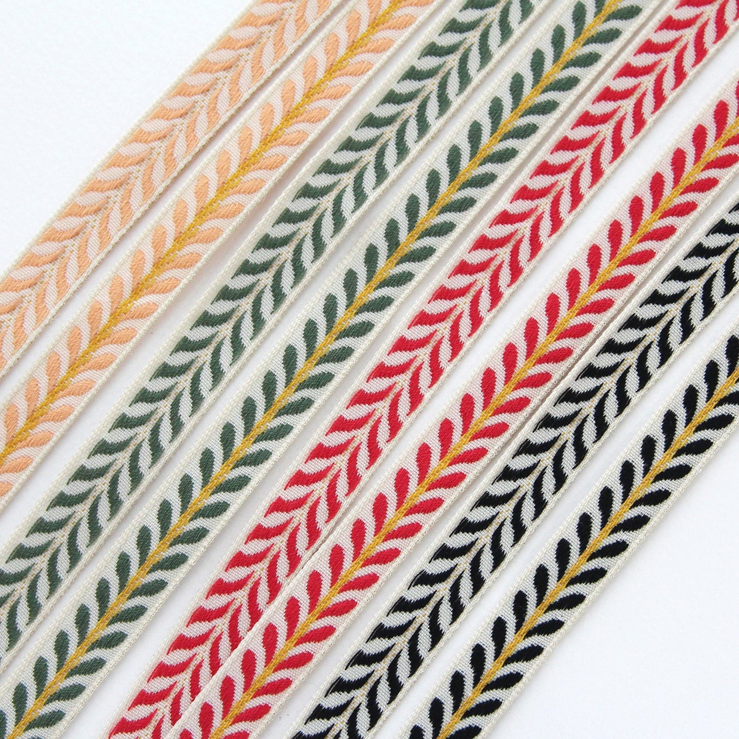 Olive Leaf Embroidery Ribbon 0.51inch (1.3cm) x 5Yards