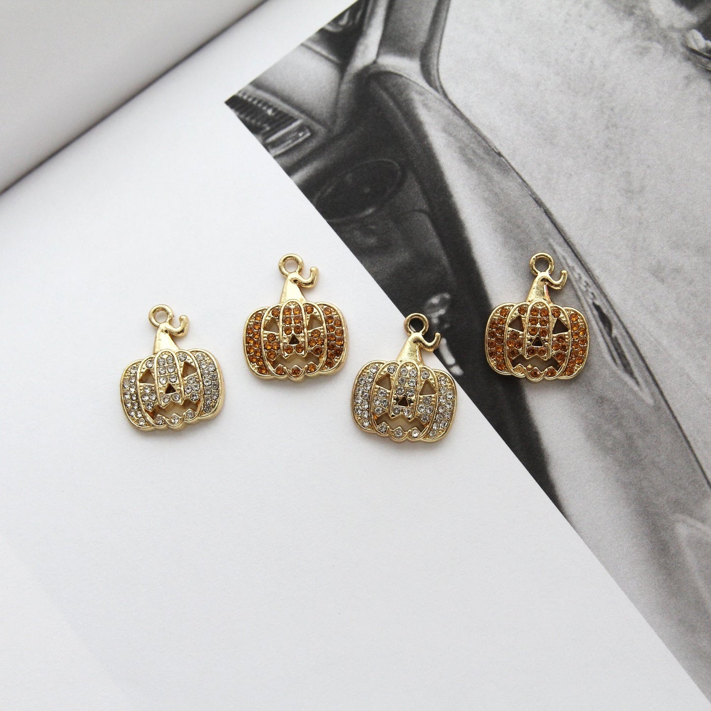 Halloween CZ Pumpkin Chams 5/10pcs
