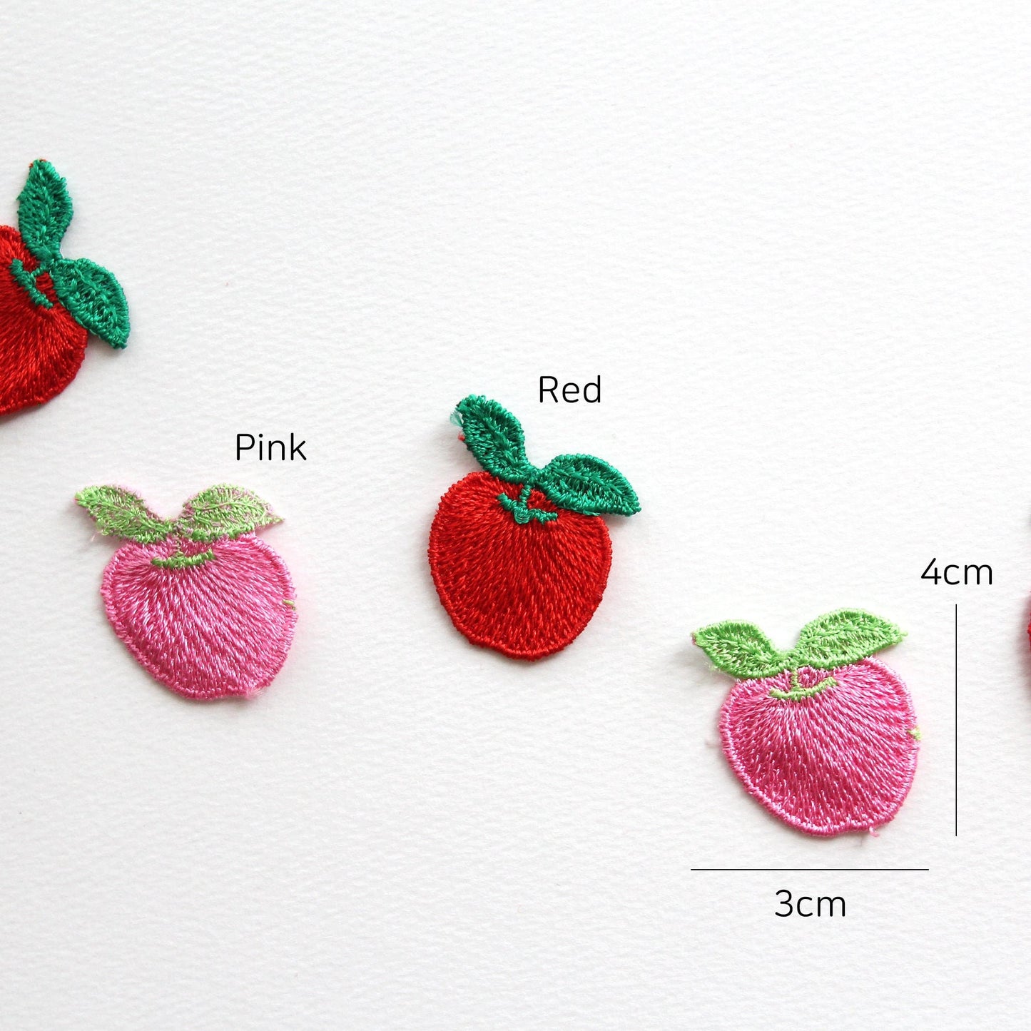 Apple-Shaped Embroidery Patch 10pcs