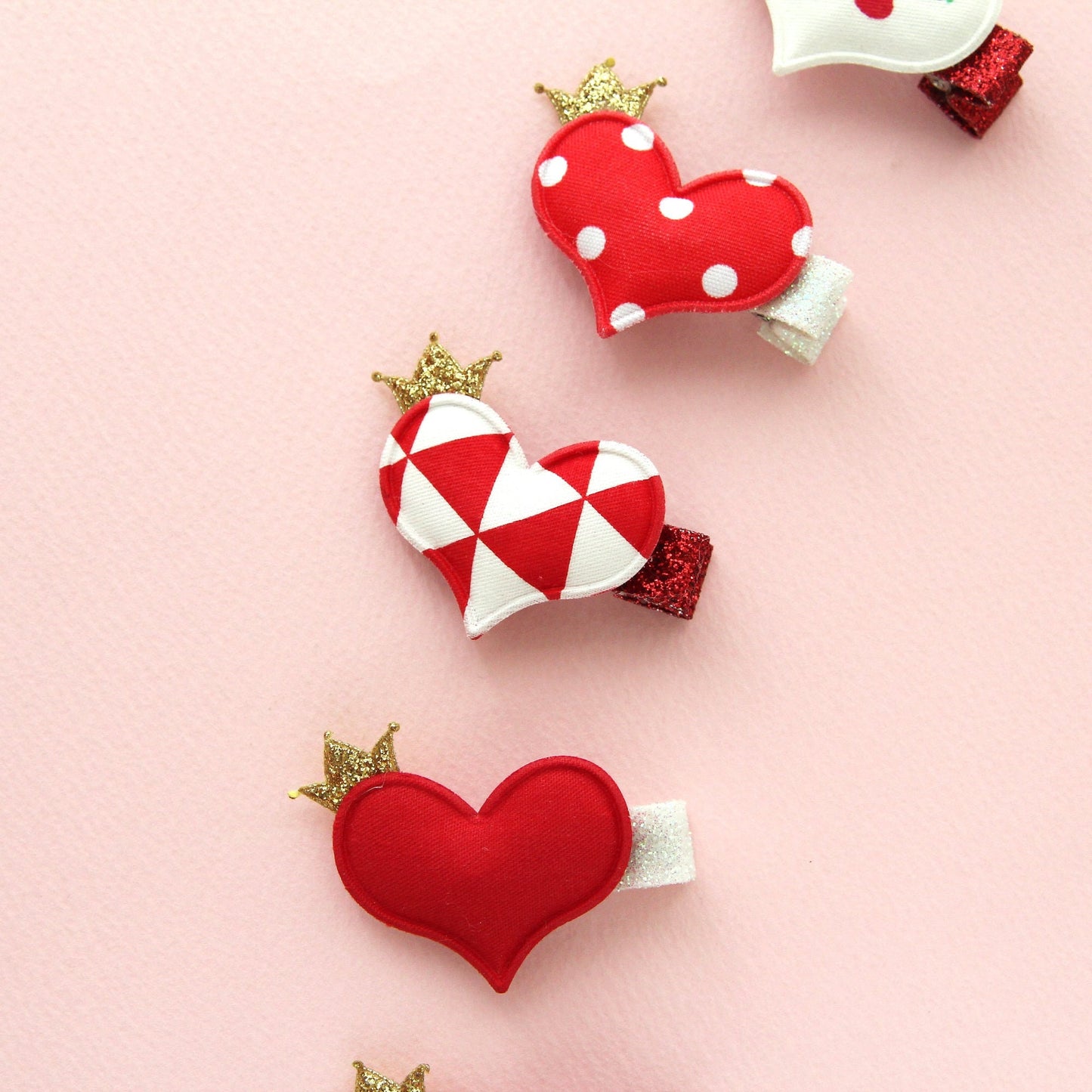 Red Pattern Heart padded Appliques, Haiclip Supplies 4pcs