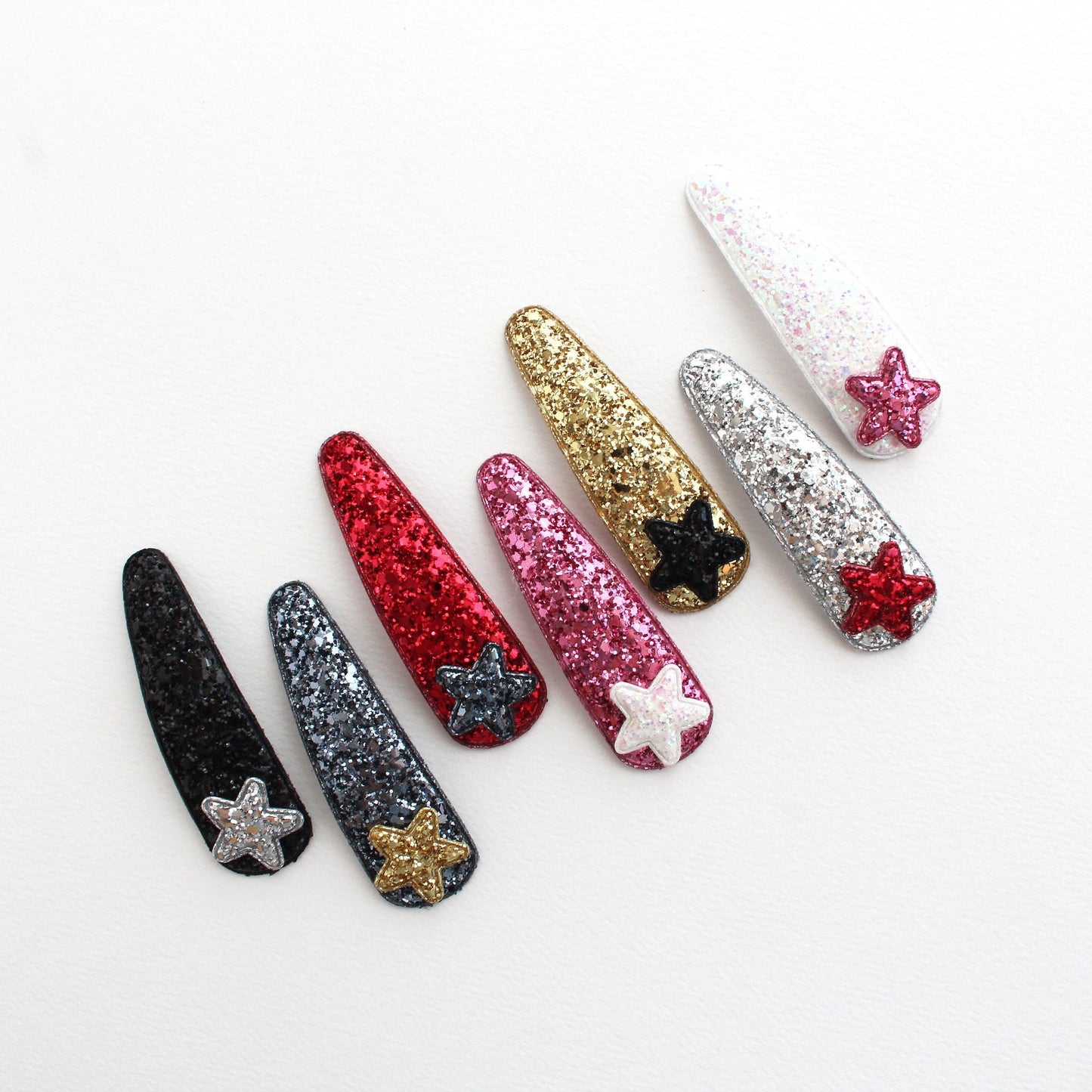 Rough Glitter Triangle Snap Clip Covers 10pcs
