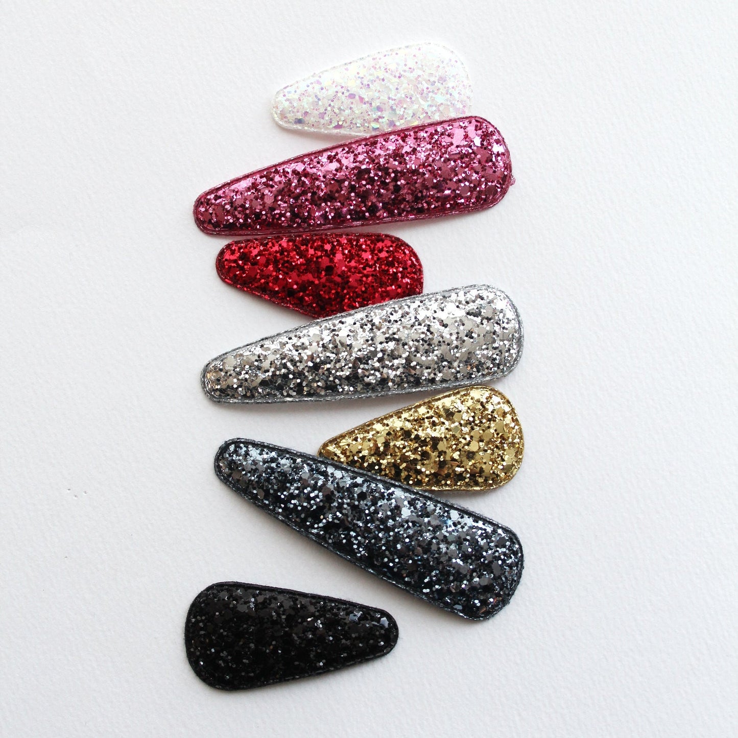 Rough Glitter Triangle Snap Clip Covers 10pcs